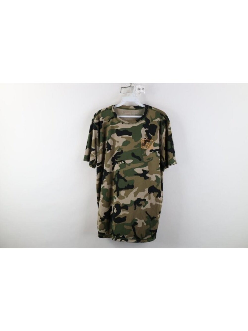 Fintech Mens Small Spell Out Camouflage Performance Knit Tech Fishing T-Shirt